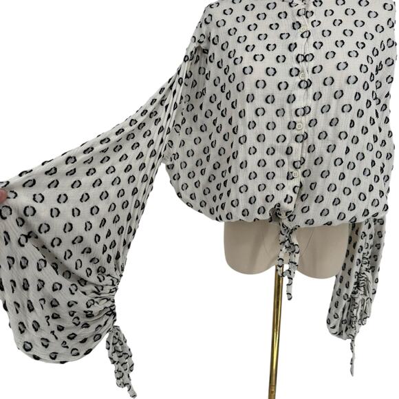 Lug Von Siga Drop Sleeve Balloon Sleeve Polka Dot Knit Top Size 36 (Fits Like M) - Picture 4 of 8